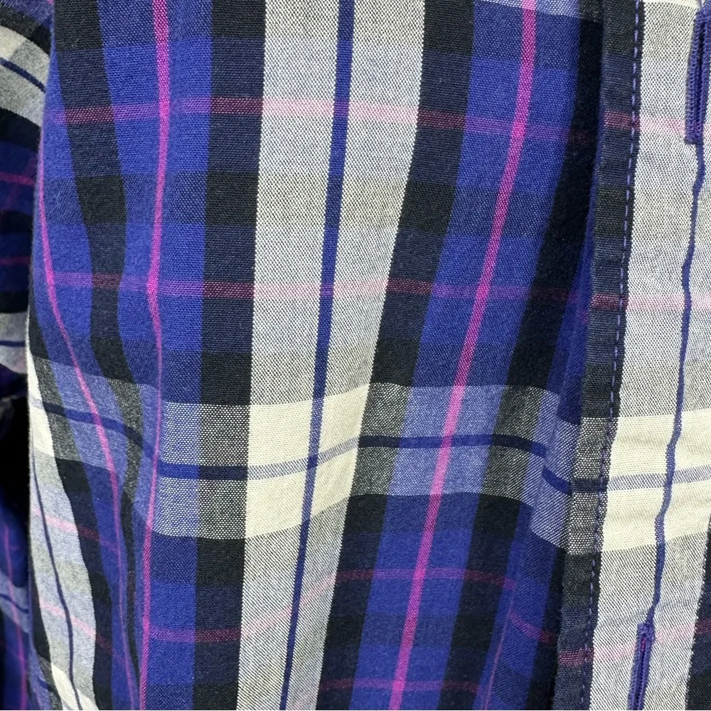 J. Crew Purple‎ and White Plaid button down large